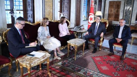 Lors de sa rencontre avec Bouderbala, chef du Bureau du Conseil de l’Europe en Tunisie, elle exprime sa satisfaction quant au format de coopération existant entre la Tunisie et les pays européens.