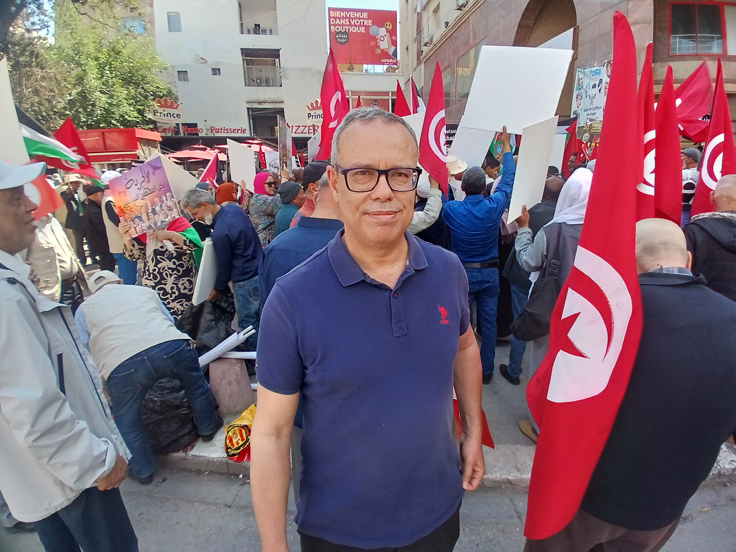 Imad Al-Khamiri, leader du Front du Salut, opposition, exigeant la fixation d'une date pour les élections et l'épuration du climat politique/la capitale, Tunis, mai 2024 (notamment