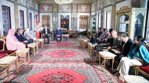 Ibrahim Bouderbala reçoit le président du Parlement arabe