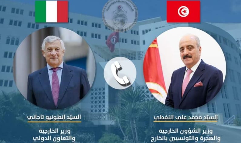 Lors d'un entretien téléphonique entre le ministre des Affaires étrangères et son homologue italien... le soutien de l'Italie à la Tunisie a été confirmé
